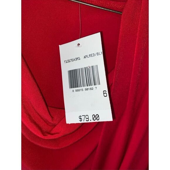 Connected Apparel Womens Faux-Jacket Dress Red And Black Size 6 - Picture 8 of 9